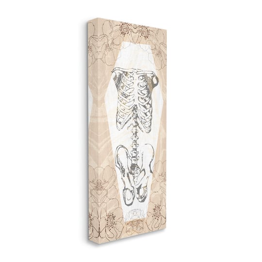 Stupell Industries Floral Skeleton Halloween Layered Canvas Wall Art
